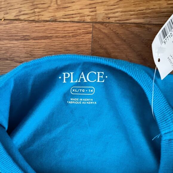 Childrens Place Selective Hearing Mode Graphic Tee Girls XL Turquoise Crewneck - Picture 3 of 7